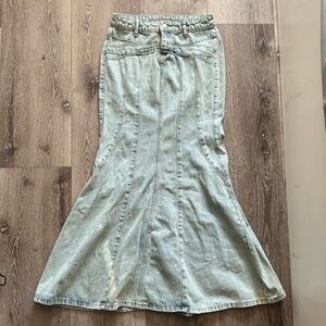 BDG denim long maxi skirt